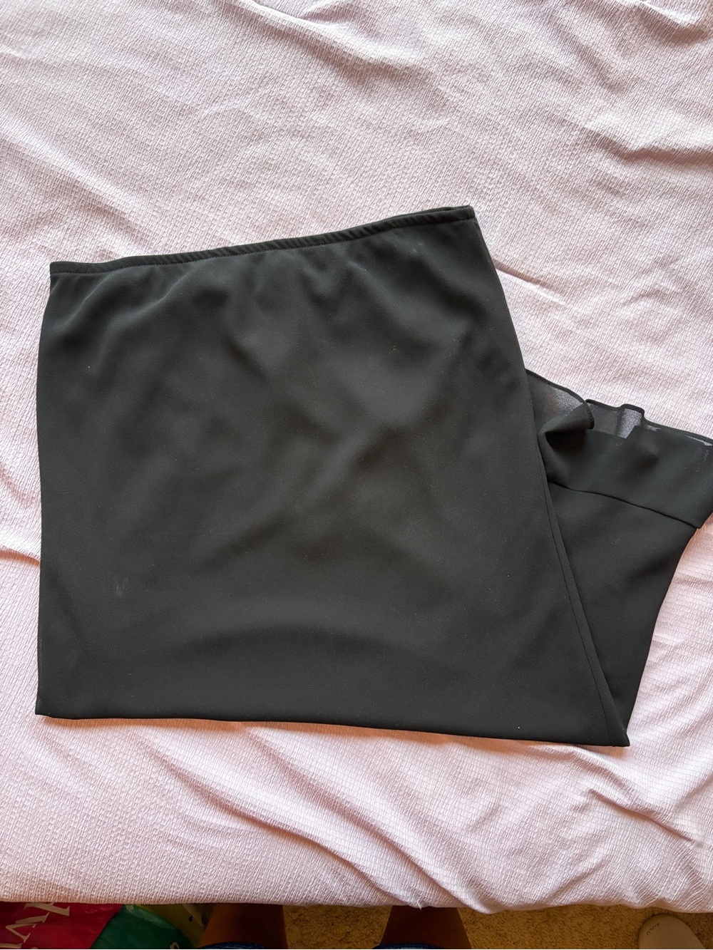 MSK Black Midi Pencil Skirt with Side Slit